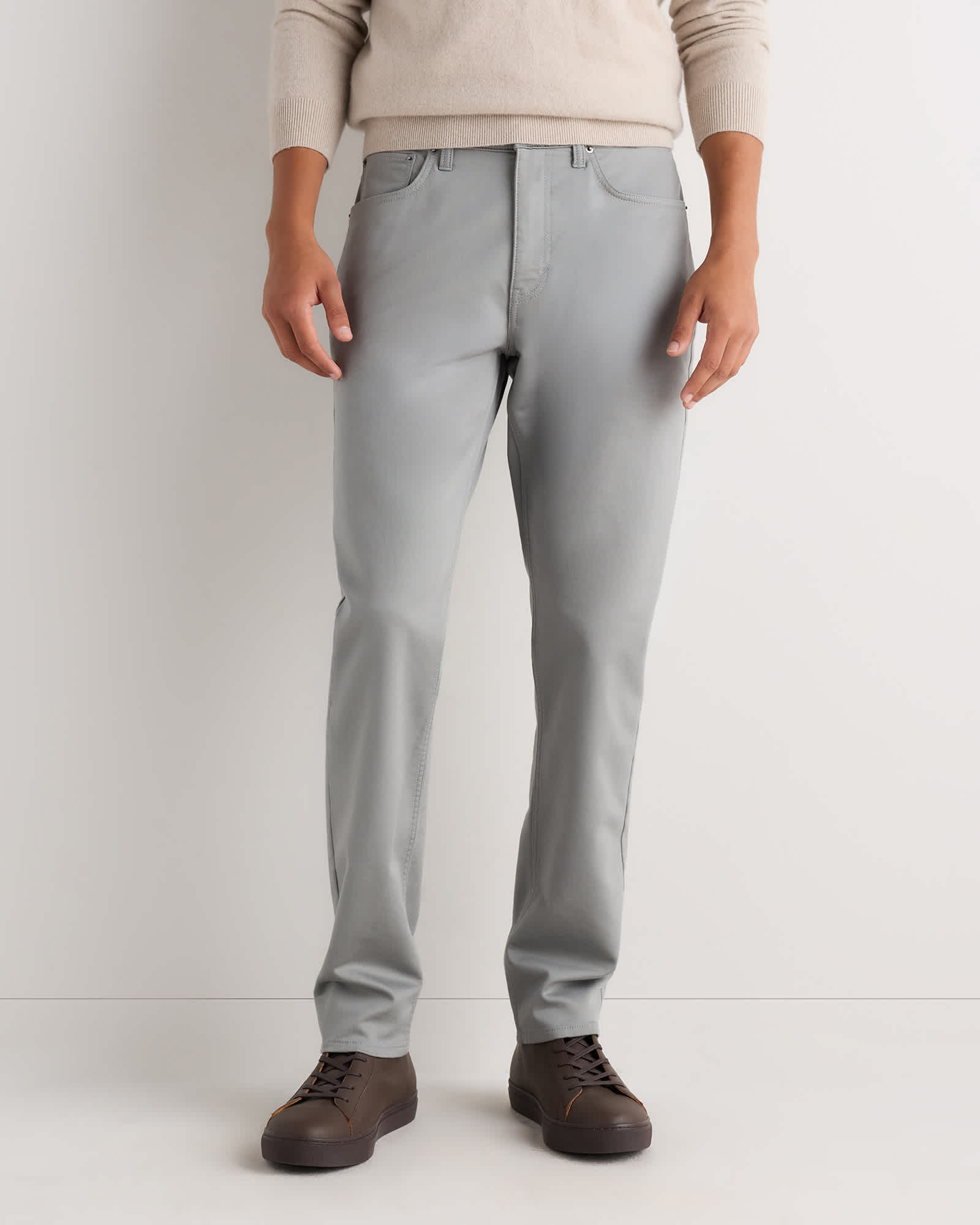 Monument Grey Comfort Stretch Traveler 5-Pocket Pants - Athletic Tapered