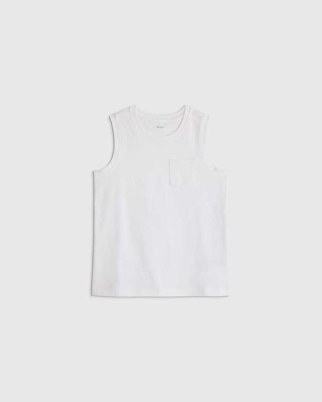 White 100% Organic Cotton Jersey Tank