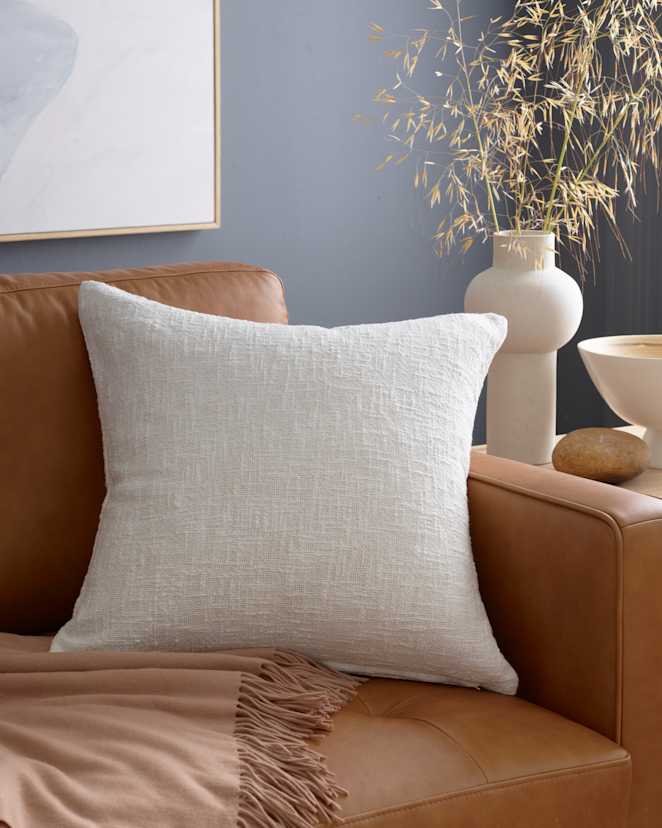 Cream Cotton Slub Pillow Cover