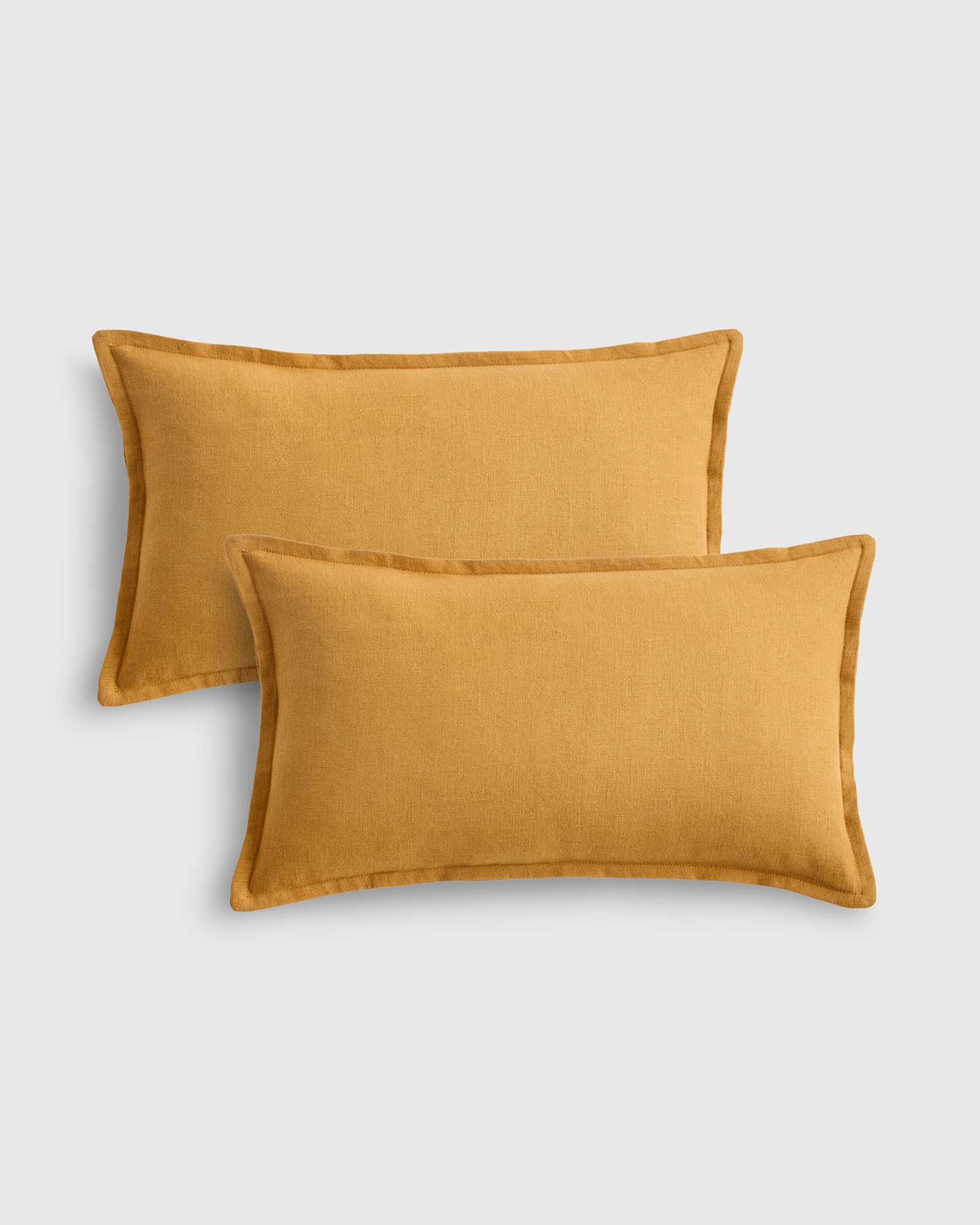 Goldenrod European Linen Flange Edge Pillow Cover (Set of 2)