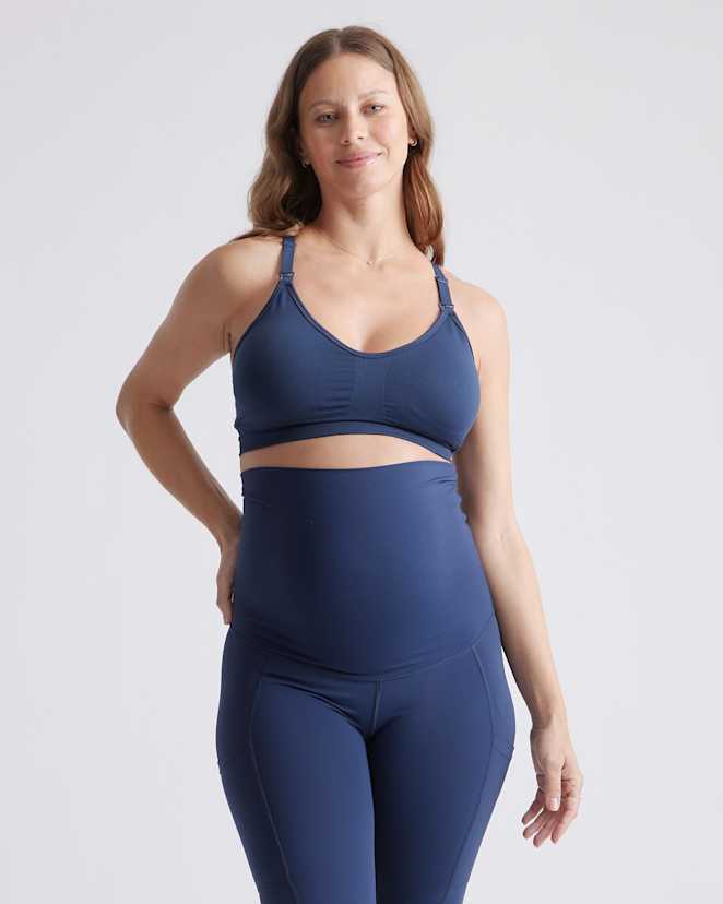 Navy Seamless Low Impact Maternity & Nursing Sports Bra