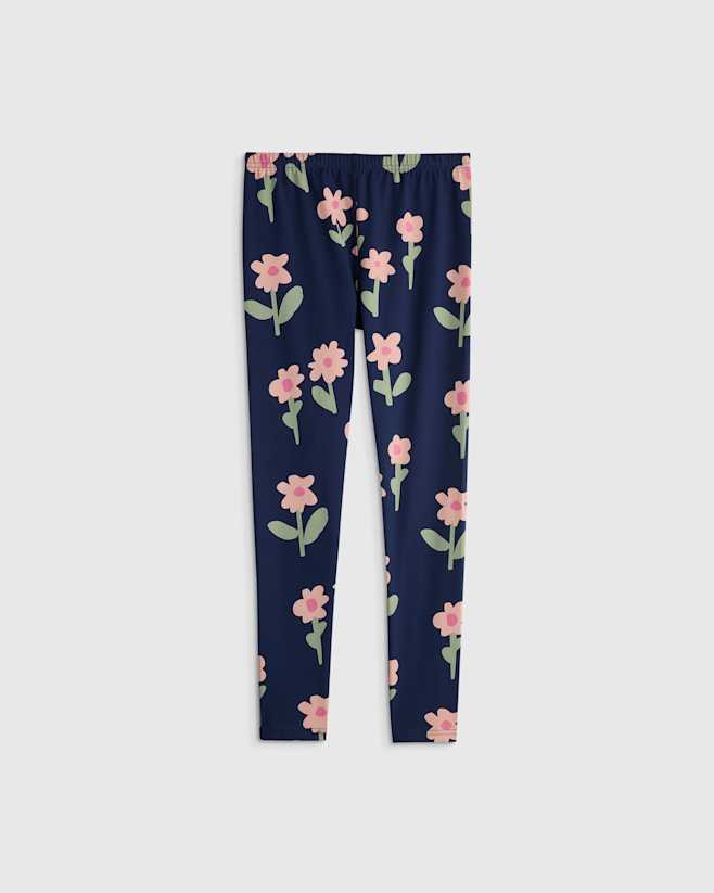 Navy Daisies Organic Cotton Leggings