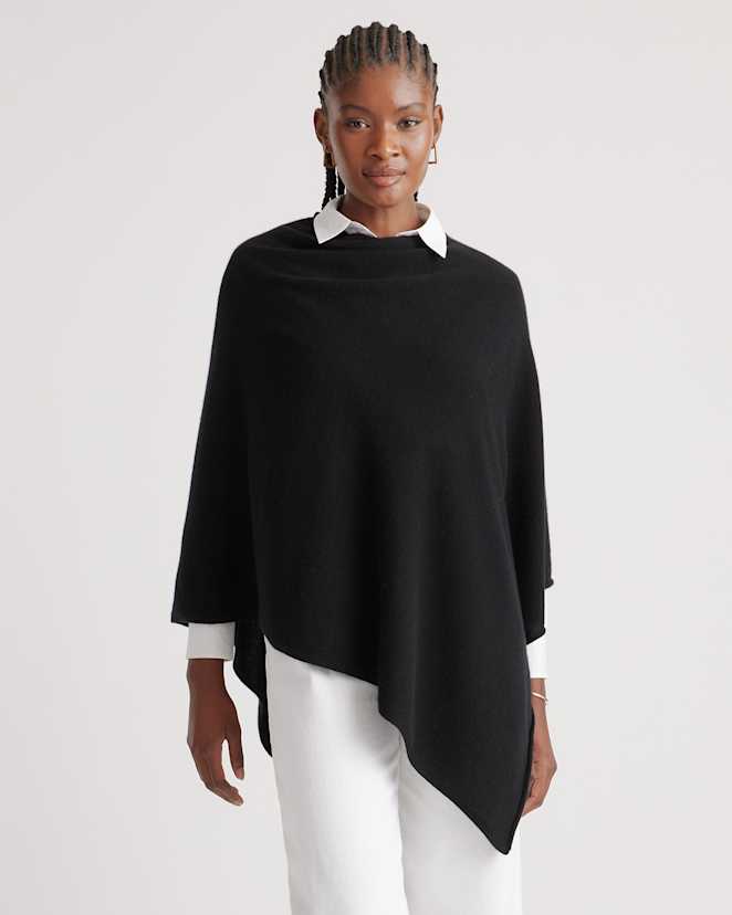 Black Mongolian Cashmere Poncho