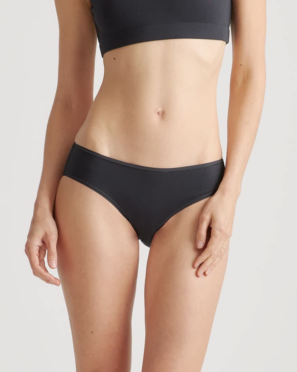 Black/Soft White/Ocean Organic Cotton Hipster (6-pack)