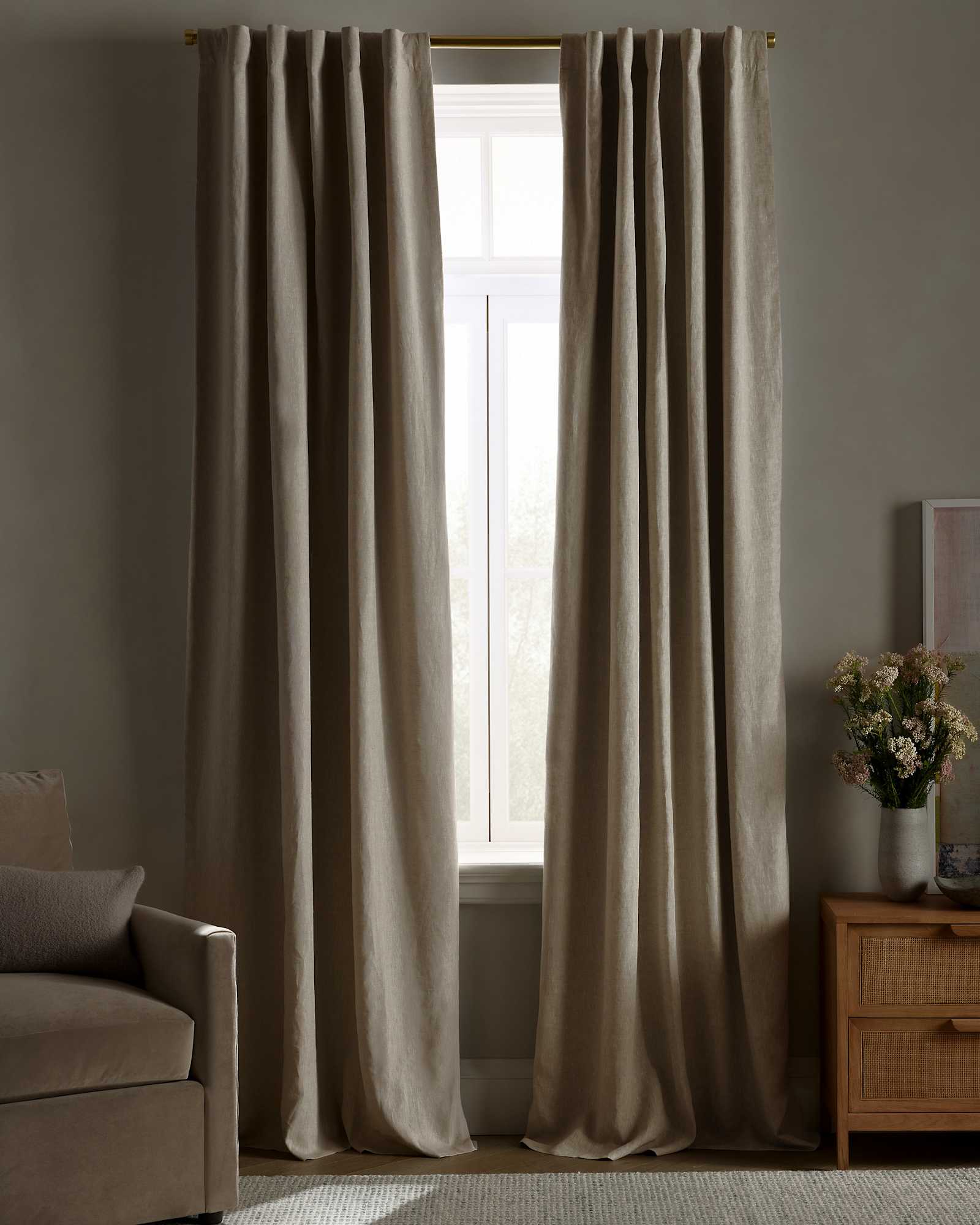 flax European Linen True Blackout Curtain