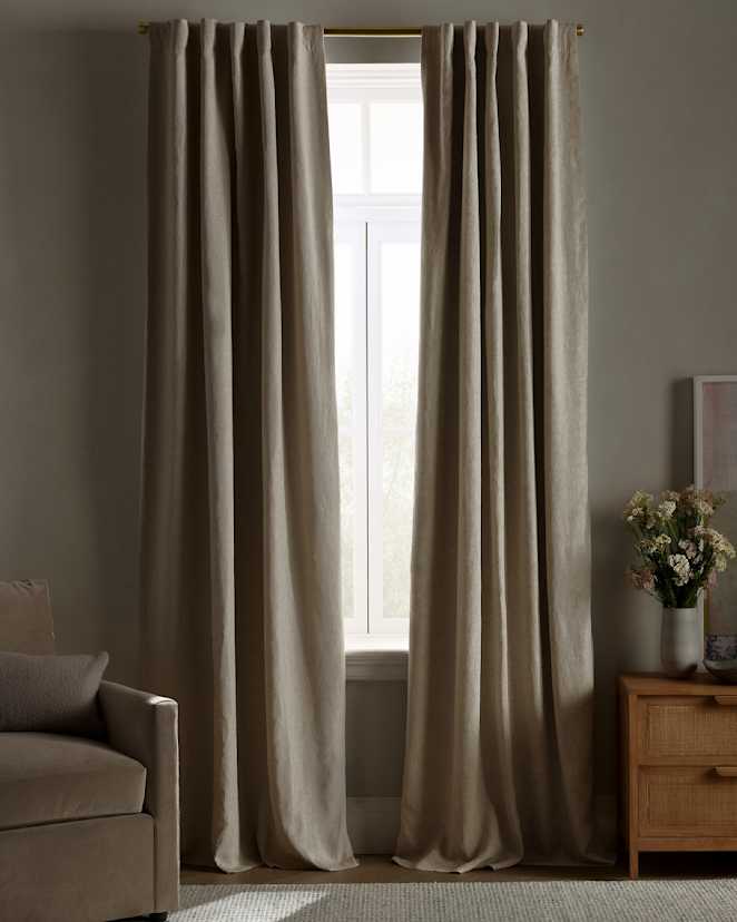 Flax European Linen True Blackout Curtain