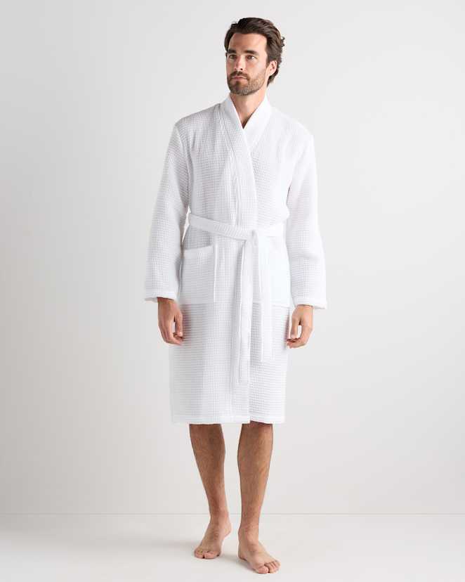 White Organic Turkish Waffle Robe