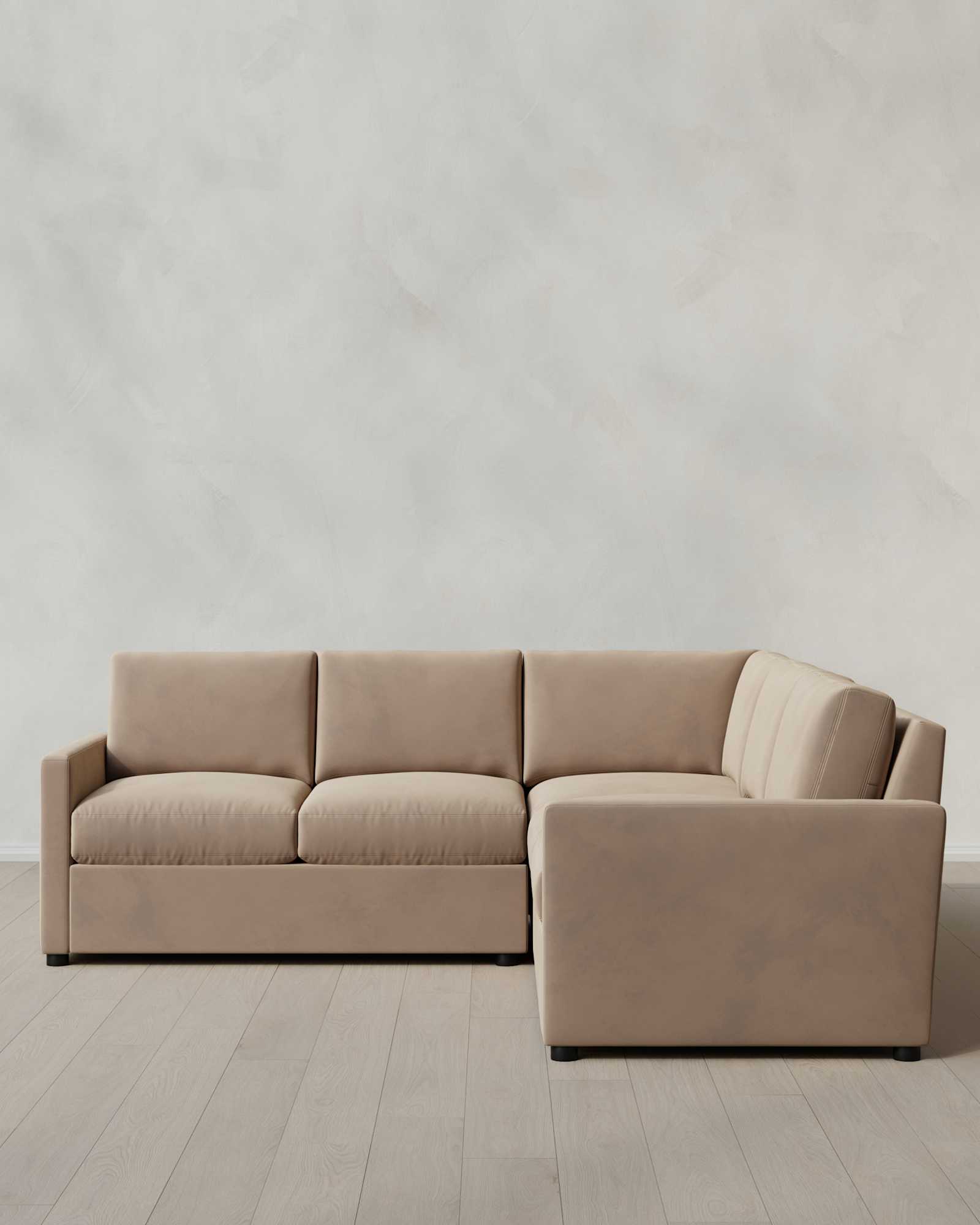L Sectional Performance Velvet Taupe