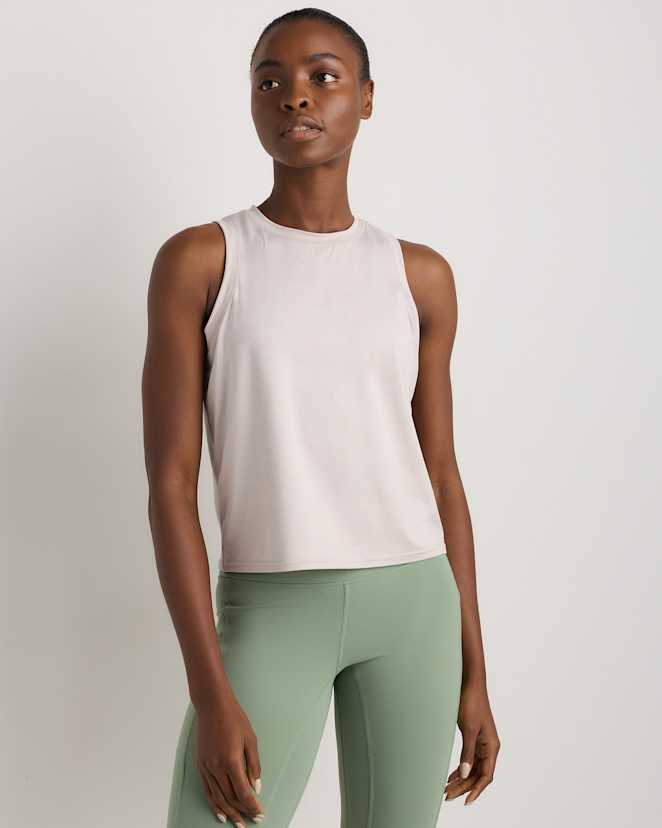 Heather Granite Grey Flowknit Breeze High-Neck Tank