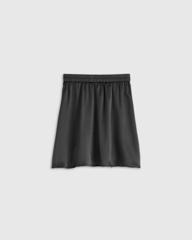 Black 100% Washable Silk Mini Skirt