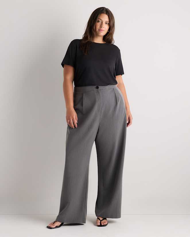 Black Cotton Modal Crew Neck Swing Tee