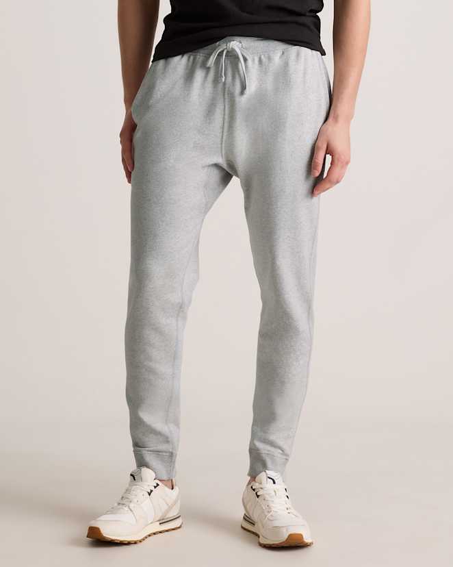 Light Heather Grey Organic Midweight French Terry Slim Joggers