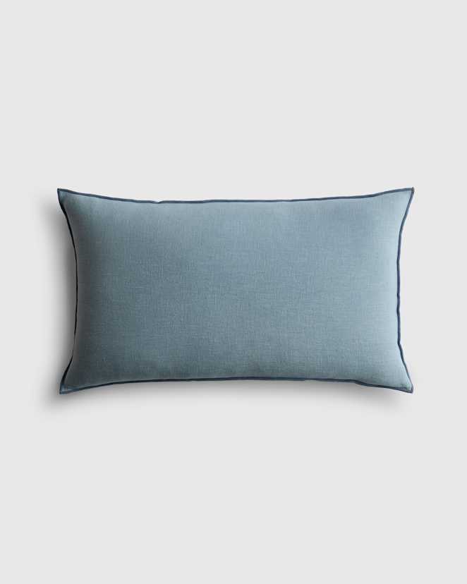 Faded Denim/Denim Contrast European Linen Pillow Cover