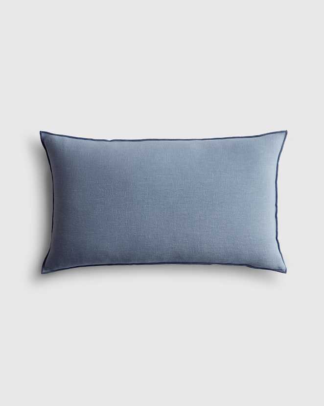 Faded Denim/Denim Contrast European Linen Pillow Cover