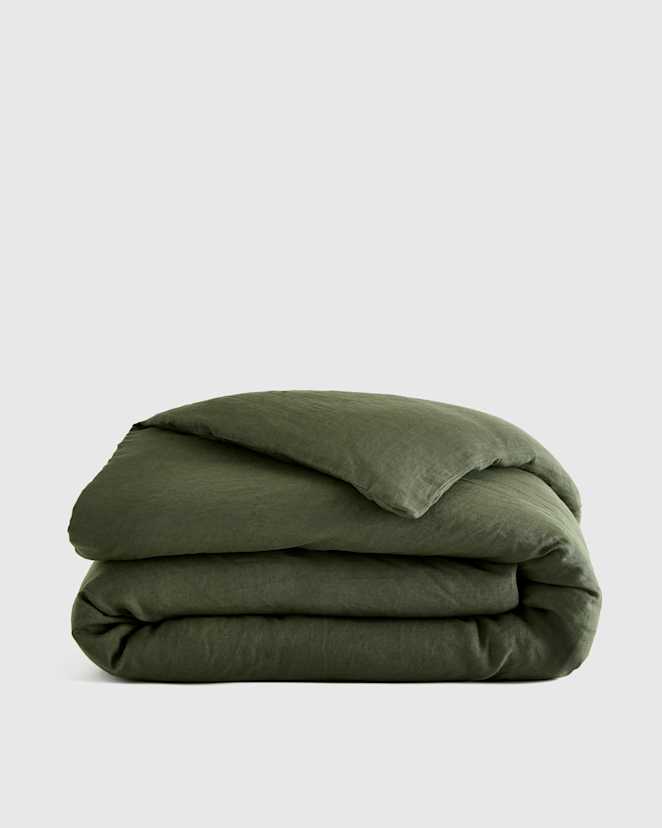Pine European Linen Duvet Cover
