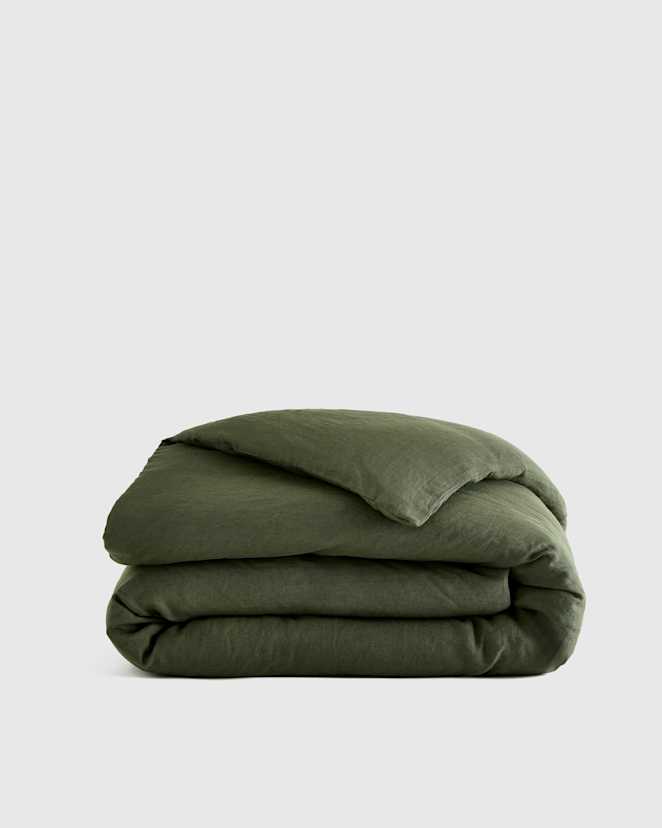 Pine European Linen Duvet Cover