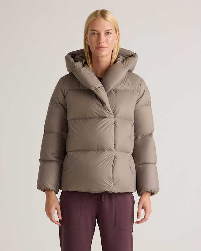 Stone Taupe Responsible Down Duvet Puffer Jacket