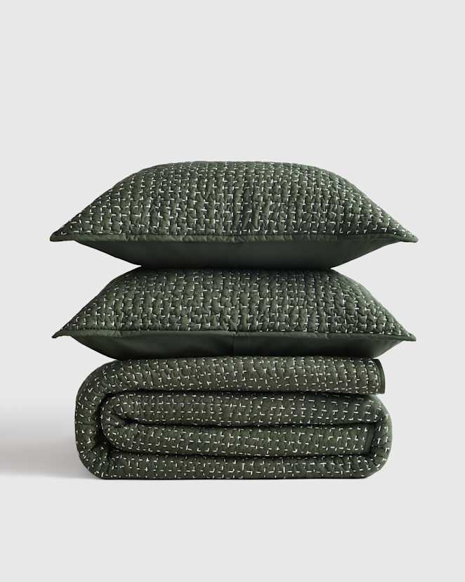 Pine Organic Cotton Hand Stitched Quilt Set