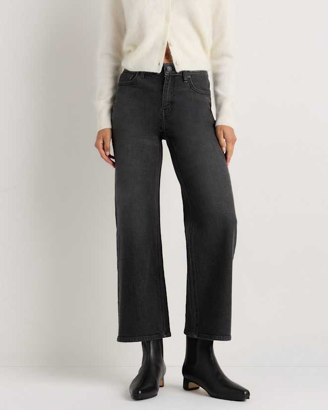 Charcoal Black Luna Stretch Relaxed Straight Jeans