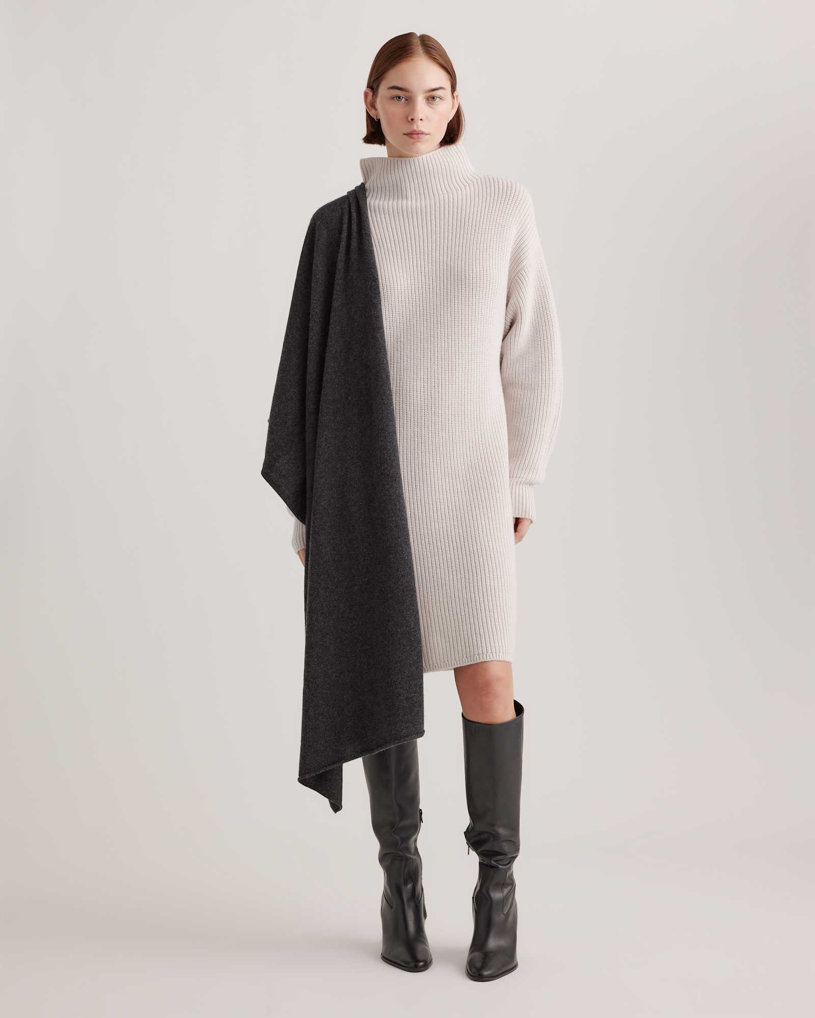 W-JKT-5-CHAR 0714 Charcoal Mongolian Cashmere Wrap