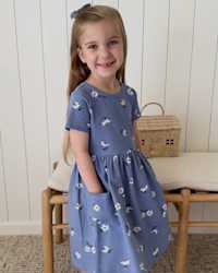 Organic Cotton Fit and Flare Pocket Dress Multi Katie Sansom 4x5 Thumbnail