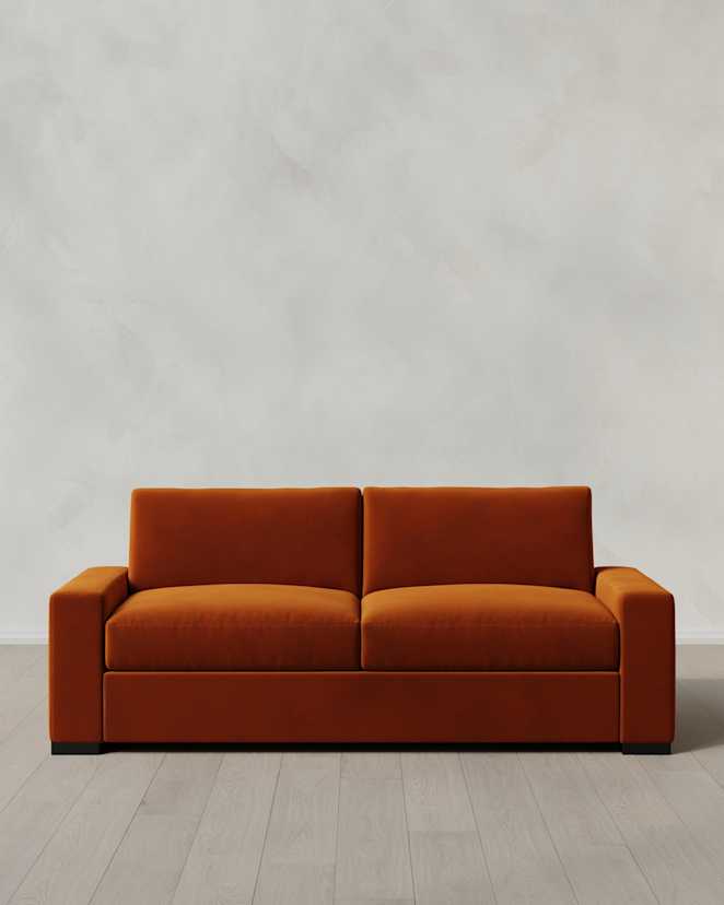 Rust Stillman Sleeper Sofa in Performance Velvet