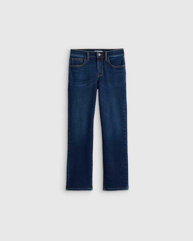 Dark Wash Boys Stretch Straight Jeans