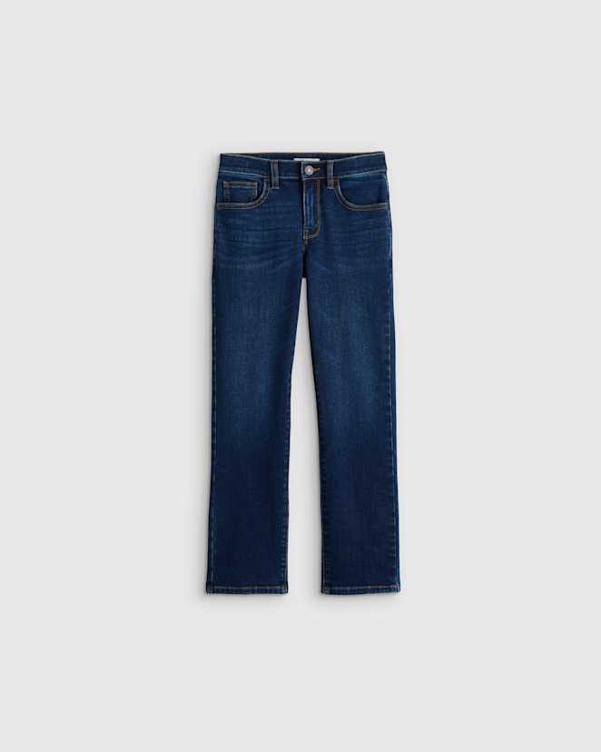 Dark Wash Boys Stretch Straight Jeans