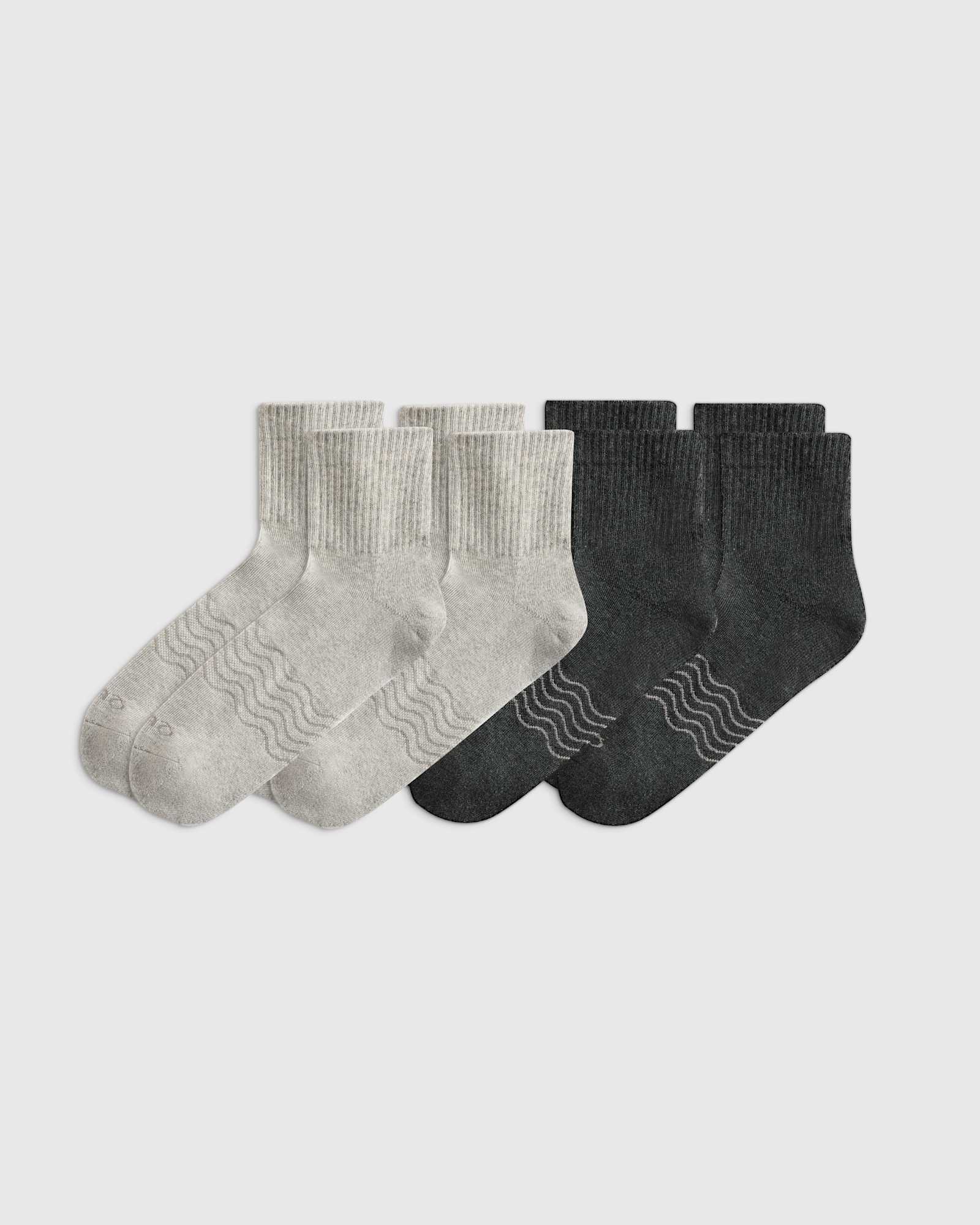 grey/charcoal Everyday Cotton Solid Quarter Socks (4-Pack)