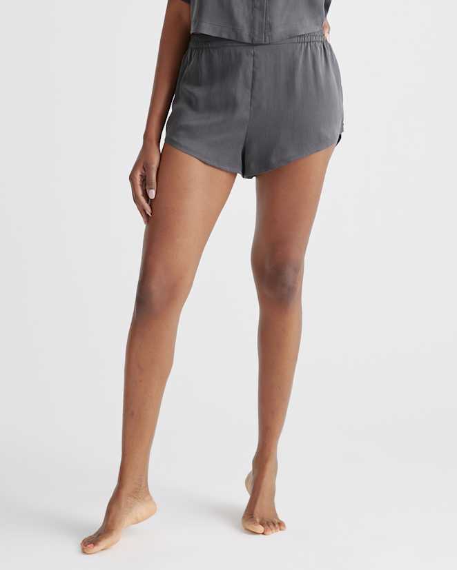 Charcoal 100% Washable Silk Pajama Shorts