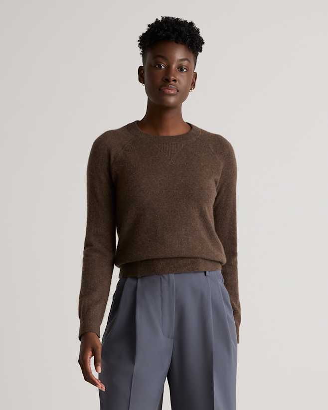 Brown Mongolian Shrunken Cashmere Sweatshirt