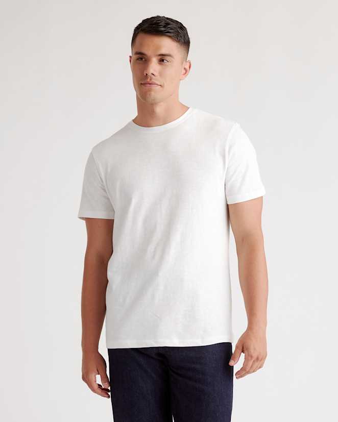 Classic White 100% Organic Cotton Slub Crewneck Tee