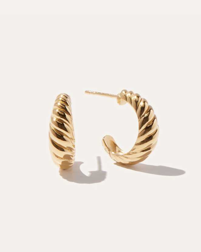 Gold Vermeil Croissant Hoops