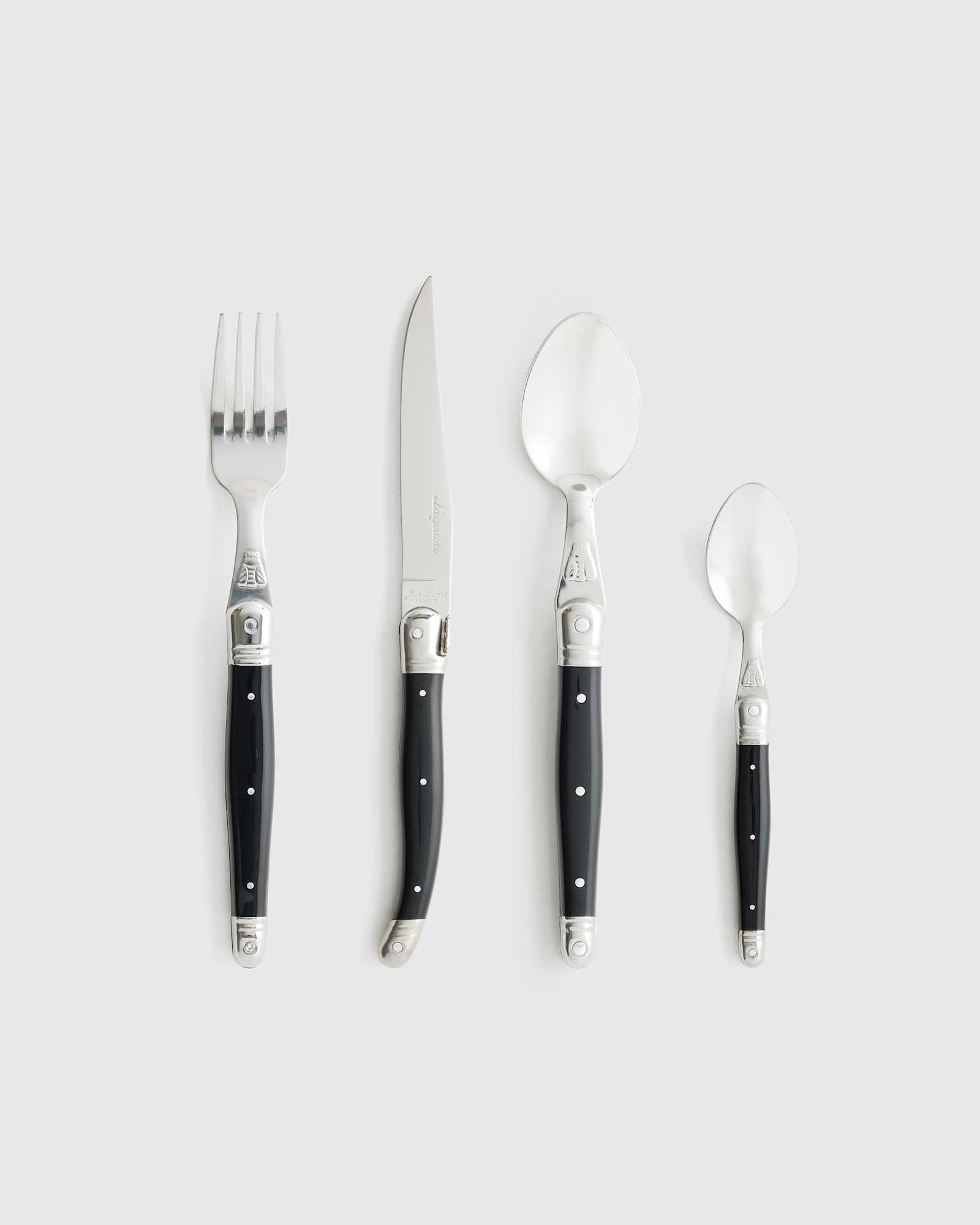 black Jean Dubost Laguiole 24 Piece Flatware Set