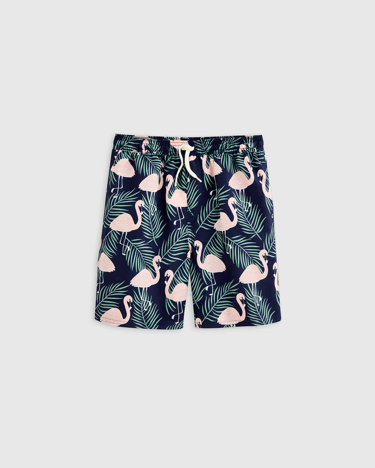 U--880-FLAMPLMS-018 EDITED flamingo-palms Swim Trunk