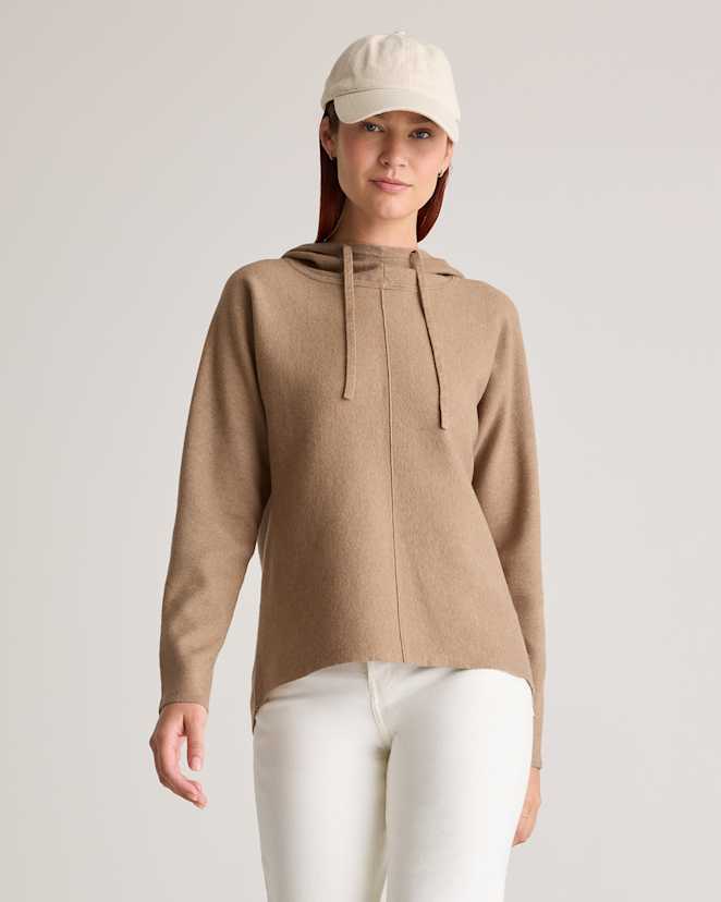 Warm Taupe Eco-Knit Milano Stitch Pullover Hoodie
