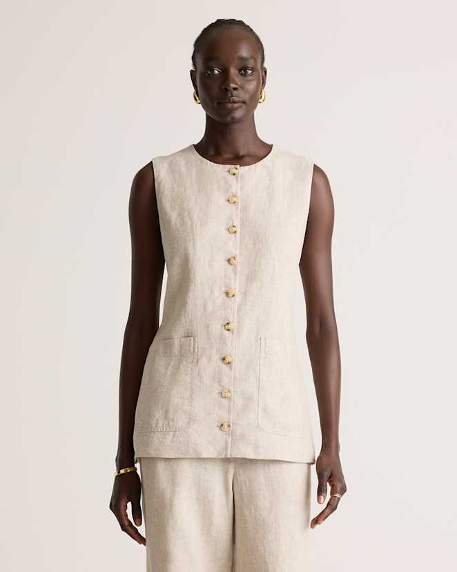 Flax 100% European Linen Longline Vest