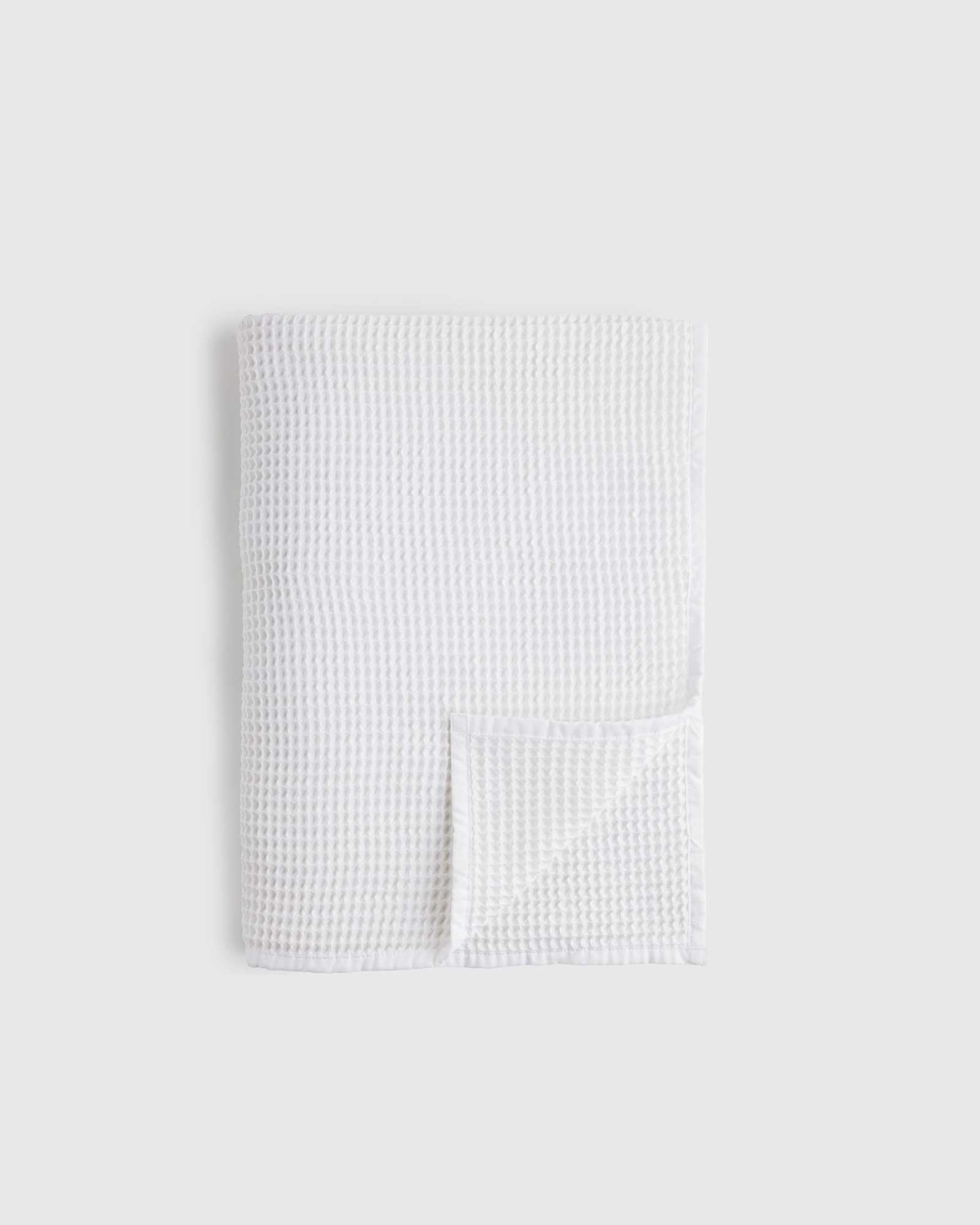 white Organic Waffle Throw