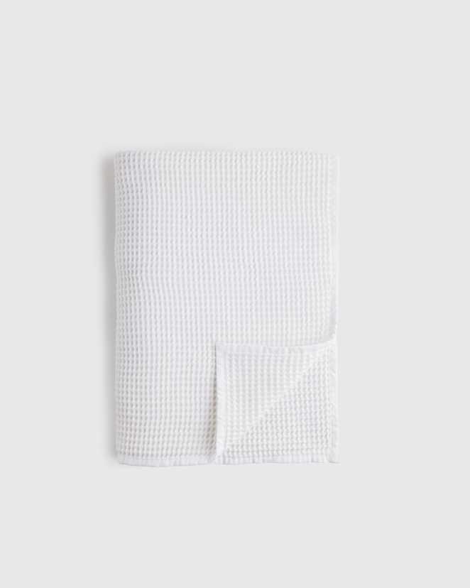 White Organic Waffle Throw