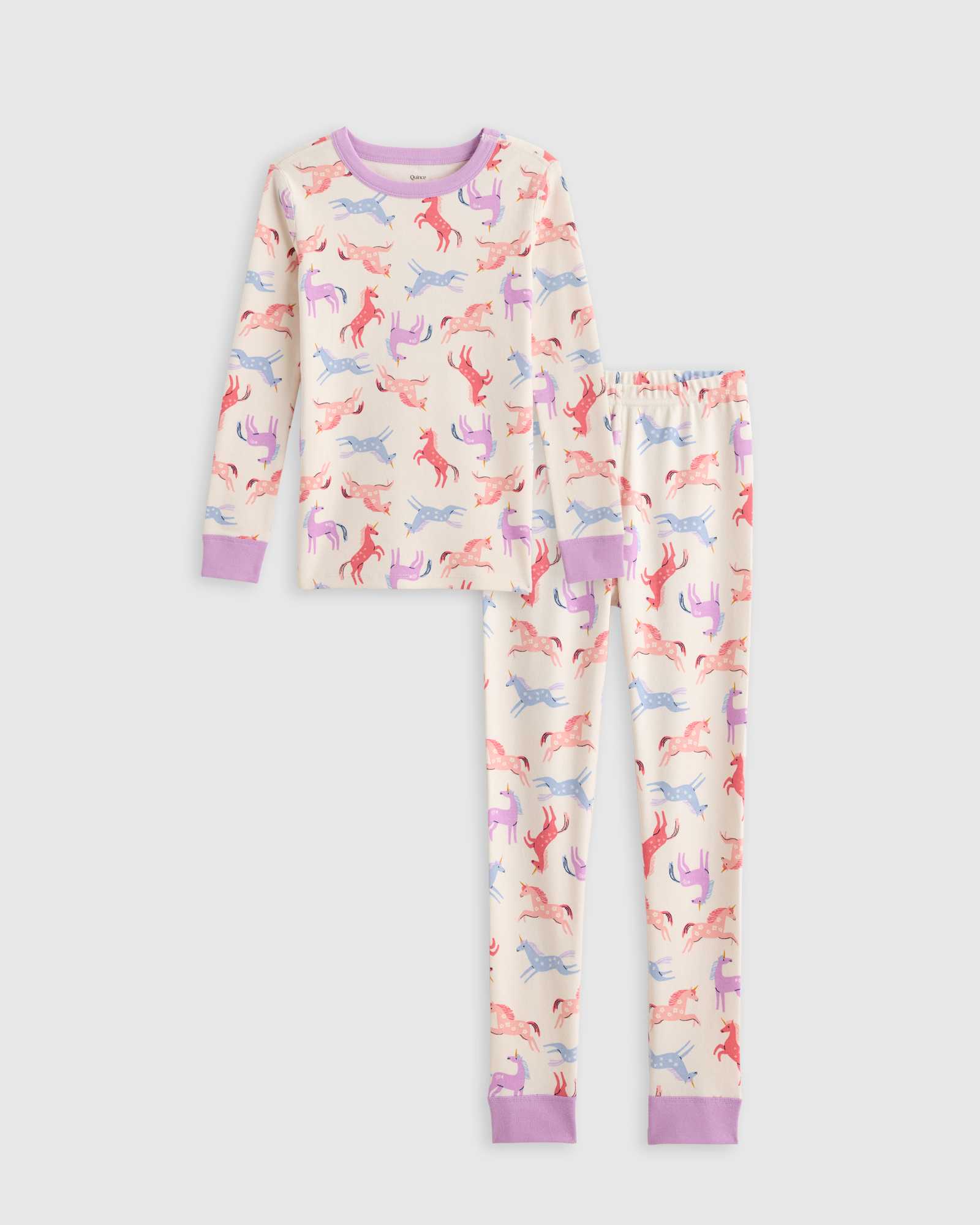unicorn 100% Organic Cotton Long Sleeve and Pant Pajama Set
