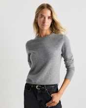 W-HKT-3-HGRY-01 EDITED Heather Grey Mongolian Cashmere Crewneck Sweater