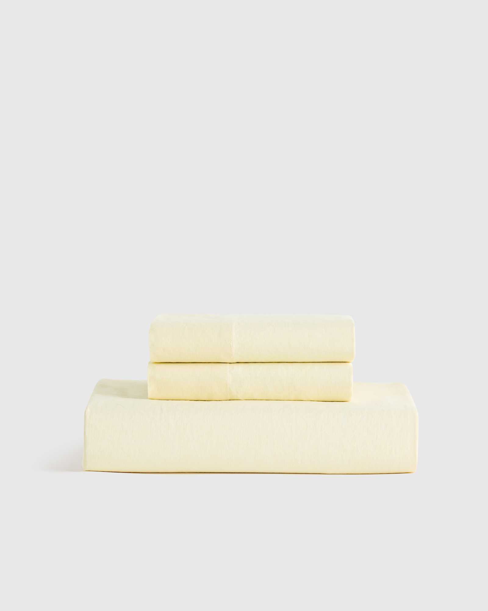 butter-yellow European Linen Fitted Sheet Set