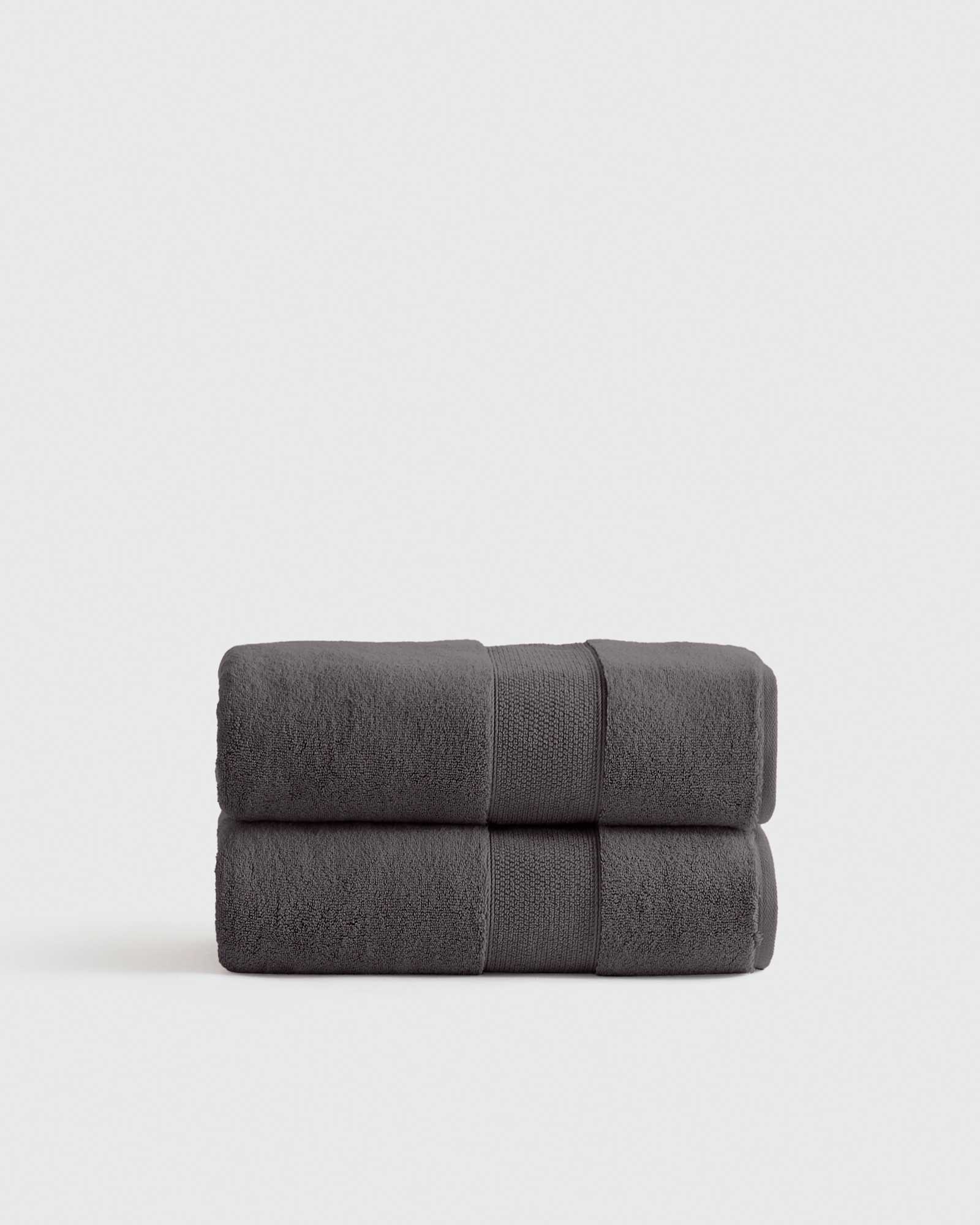 Charcoal Classic Organic Turkish Cotton Bath Towel (Set of 2)