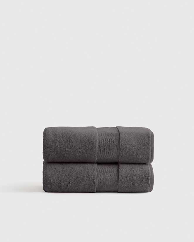 Charcoal Classic Organic Turkish Cotton Bath Towel (Set of 2)