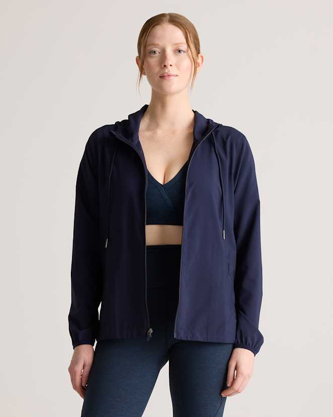 Deep Navy Micro Ripstop Packable Hike Jacket