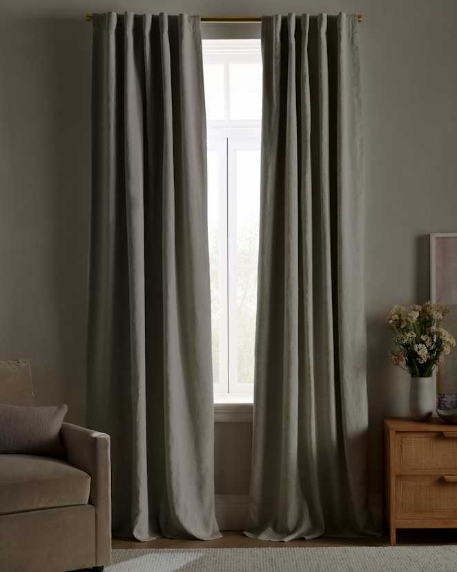 Sage European Linen True Blackout Curtain
