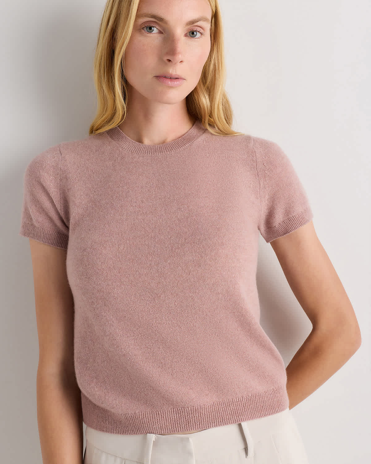heather-vintage-pink Mongolian Cashmere Tee