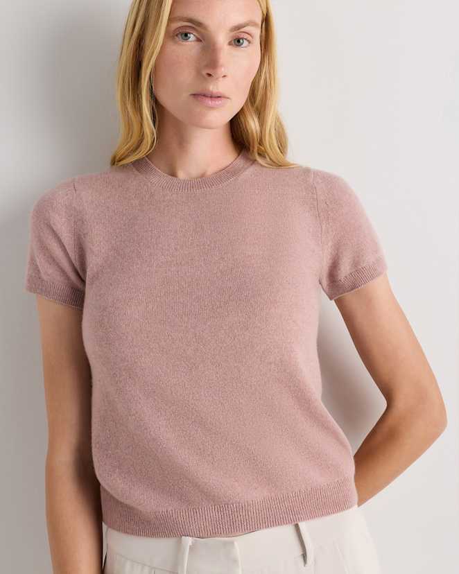 Heather Vintage Pink Mongolian Cashmere Tee