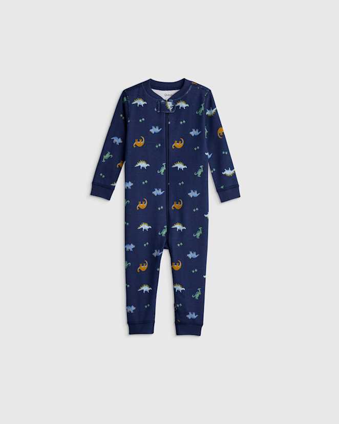 U--830 BABY 100 Organic Cotton One Piece Pajama Little Dinos 15794 CROPPED Little Dinos 100% Organic Cotton One Piece Pajama