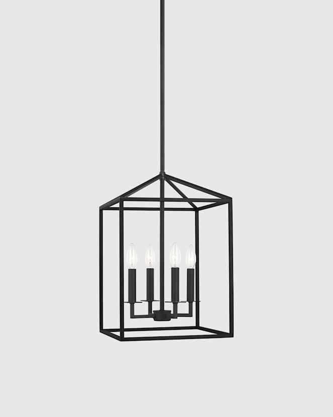 Black Steel Lantern Pendant Light